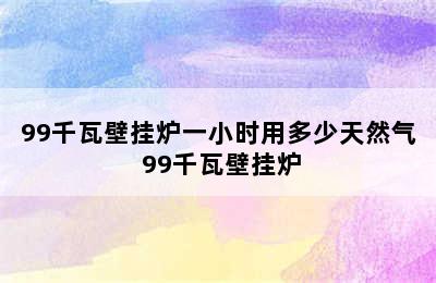 99千瓦壁挂炉一小时用多少天然气 99千瓦壁挂炉